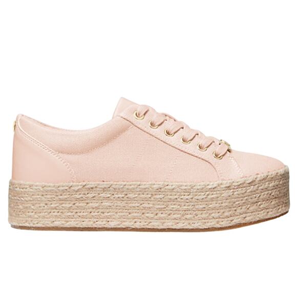 Michael Kors Libby Platform Sneakers Pink Cotton Canvas 10 - Picture 3 of 3